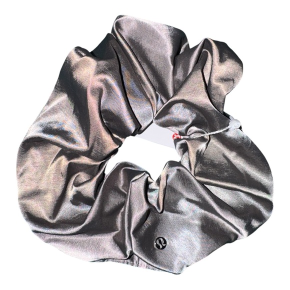 Lululemon Uplifting Oversized Satin Scrunchie Warm Ash Grey NWT Sold Out OS - Picture 3 of 6